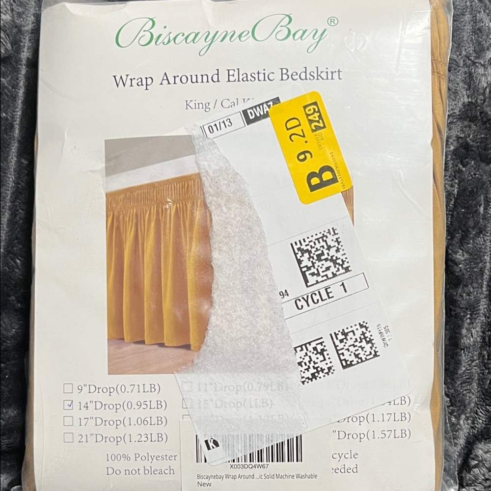 Wrap Around Bedskirt. New, still in package, never opened.